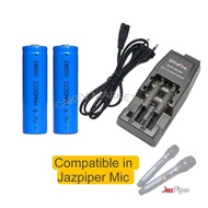 JAZPIPER COMPATIBLE MIC RECHARGEABLE BATTERY 18650 1200MAH X2 AND EXTERNAL CHARGER SET