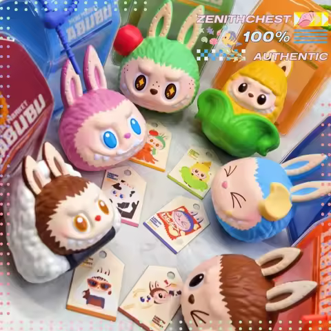 Authentic POP MART THE MONSTERS Wacky Mart Series Labubu Squishy Pendant Blind Box Trendy Stress Rel