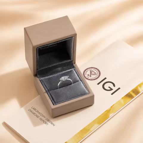 Custom Lab Grown Diamond Engagement Ring 9K 14K Gold 0.5ct to 3ct VVS1 D Color Wedding Promise Anniv