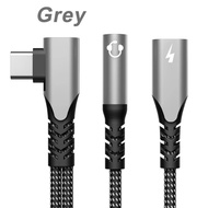 2 IN 1 Audio Adapter Elbow  Type C to 3.5mm Headphone Jack Adapter Fast Charger 60W For Phone 15  Mi