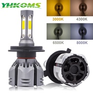YHKOMS Car Light Bulbs LED H4 H7 H11 LED H1 H3 H8 H9 9005 9006 880 881 H27 3000K 4300K 6500K 8000K C