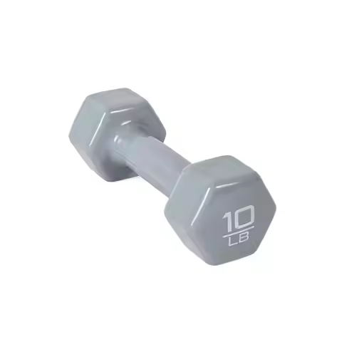Barbell, 10lb Vinyl-Coated Dumbbell, Single