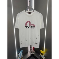 T-shirt Evisu/ Tee Evisu Unisex T-shirt Bercetak Lengan Pendek Kasual Gaya Jalanan Korea Baru T-shir