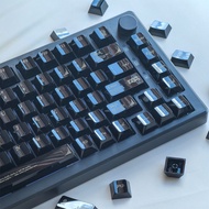 【Porcelain Feeling】Black Similar Porcelain Keycaps Cherry Profile PBT Dye Sublimation Madlion Wootin