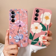 Phone Case For Realme C73 4G 5G Pretty Flowers Pattern Protective Liquid Silicone Soft TPU Back Cove