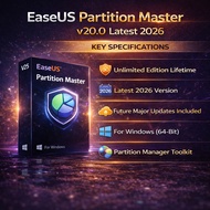 EaseUS Partition Master v20.0 Latest 2026 Unlimited Edition Lifetime For Windows 64-bit | Disk Parti