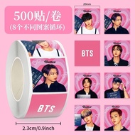 1,000 Stickers BTS Roll Stickers Style Fans Support BTS High-Value Handbook Tape Sealing Stickers