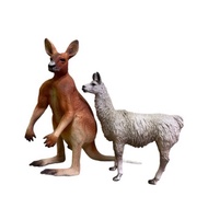 Llama With Red Kangaroo Male Figurines - Collecta