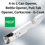 Wahei Freiz 4-in-1 Can Opener GC-101 Multi Kitchen Tool Bottle Opener Corkscrew