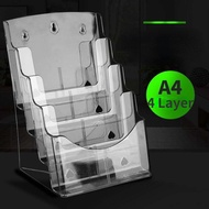 1-4 -Tier Acrylic Display Stand A4 Brochure Paper Menu Holder for Table Wall Holder A4 Brochure hold