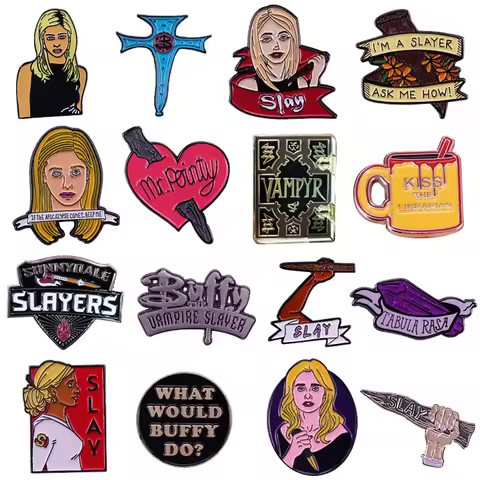 Buffy The Vampire Slayer Pin collection Mr. Pointy Stake Tabula Rasa Crystal Spell Librarian Mug Bro