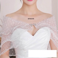 Premium White Bolero Wedding Party Dress Accessories for Women Bpm029B