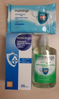 Mannings wipes, handwash