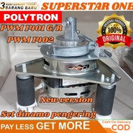 Motor/dinamo spin/pengering SET PULLY mesin cuci polytron PWM 1401 G/1402