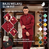 【GIF 2026 DAYTONA BUTANG】BAJU MELAYU MAROON RED CATALOGUE  ULTIMATE 2.0 FREE GEMKEEP SLIM FIT Baju N