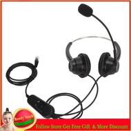 Punkstyle RJ9 Business Headset  Clear Chat Ergonomic Binaural Phone Headphone Black Endurable with Adjustable Volume Mic Mute for Hospital