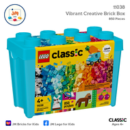 LEGO Classic 11038 Vibrant Creative Brick Box (850 Pieces) สำหรับเด็กอายุ 4 ปีขึ้นไป Brick Toy ตัวต่