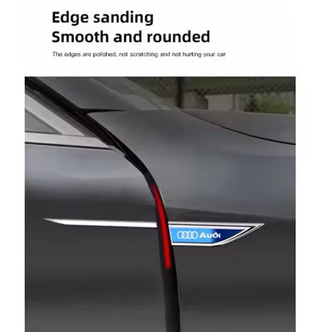 Car Leaf Board Side Decorative Sticker Label Body Blade Decals For Audi Sline A7 A8 B8 B9 B6 C6 Q2 Q