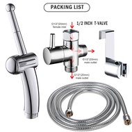 Handheld Bidet Sprayer Set for Toilet Portable Bathroom Bidet Seat Attachment 2 Way Installation Hang or Wall-Mount Kit