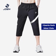 JDEN 3 Quarter Mid Long Pants Left Stripes - Seluar 3 Suku Lelaki Casual Running