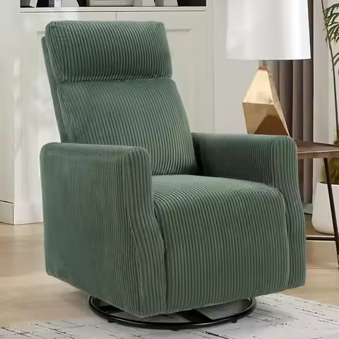 Swivel Rocker Chair for Nursery, Swivel Accent Chair with High Back and Arms, Corduroy Glider Chair