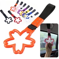 JDM Cherry Blossom Hanging Ring Car Tow Strap Pull Ring Static Belt Decorative Warning Ring Auto Rea