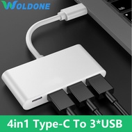 Woldone อลูมิเนียม USB C Type C ถึง USB 3.0 PD USB 2.0 อะแดปเตอร์ HUB S plitter Type C Repeater เสียบเครื่องขยายเสียงแล็ปท็อปแปลงสำหรับ Apple MacBook Pro 13 a2289 15 16 อากาศ 13 2020 a2179
