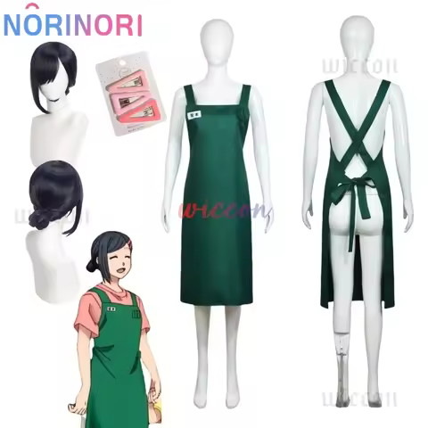 Anime Sakamoto Days Taro Sakamoto's Wife Cosplay Costume Aoi Sakamoto Green Apron Halloween Party Wo