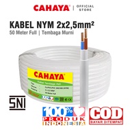 CAHAYA - Kabel Listrik NYM 2 x 25mm 50 Meter Full / Kabel Tembaga Murni PVC SNI