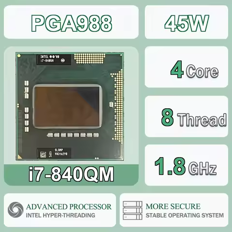 Intel Core I7-840QM SLBMP Quad-Core Eight-Thread 1.8 GHz 8M 45W Computer CPU Processor Server I7 840