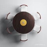 Folding Commercial Hotel Wooden Table Round Dining Table Small Apartment Restaurant Home Use Solid W