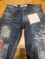 日本製🇯🇵🇯🇵🇯🇵 Fundamental crush patchwork Fdmtl W32 L32(實腰32左右） 100％new 100％real 100％deadstock  （極度限量全條 