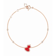 Qeelin Petite Wulu bracelet in 18K rose gold with diamonds and red agate