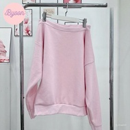 Áo Sweater Lệch Vai BYOON SAIGON Basic Tay Dài Phong Cách Đơn Giản A51229