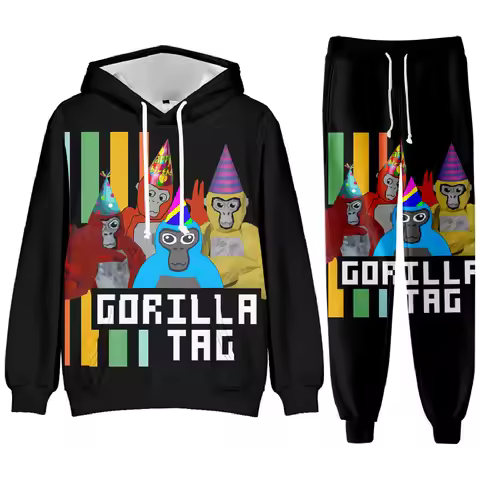 Fashion Novelty Gorilla tag 3D Print Sweatshirt Sweatpants Adult/child Hoodies+ Trousers Suit Boys/G