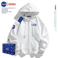 NASA Joint Hooded JACKETสำหรับผู้ชายและผู้หญิงCreative Off-Labelพิมพ์เสื้อคาร์ดิแกนเกาหลีหลวมOVERSIZEกีฬาHooded Zipper Jacketสำหรับนักเรียน  NASA joint hooded Jacket for men and women Creative off label printed Korean cardigan hoodie loose Oversize sports hooded zipper jacket for students White 5XL