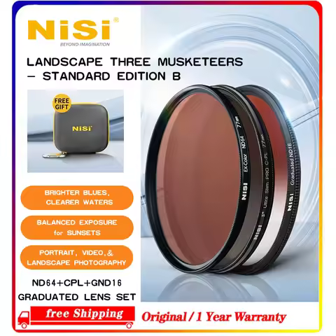For Canon Sony Mirrorless DSLR NiSi Landscape Three Musketeers Standard B ND64+CPL+GND16 Filter Set