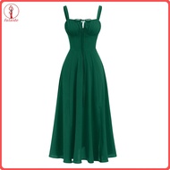 fulaide Comfortable Dress Bohemian Floral Summer Dress Bohemian Summer Dress for Women Adjustable Dr