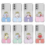 Line Friends BT21 S22 series phone case / My little Buddy &amp; Baby sketch clear air cushion bumper case - card slot holder option (koya, tata, chimmy, RJ, cooky, shooky, mang) plus 22+ ultra bts