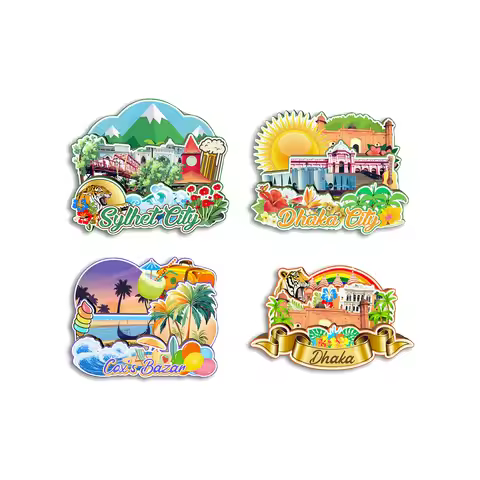 Dhaka Cox's Bazar Dhaka City Dhaka City Sylhet City Bangladesh Fridge Magnet Travel Souvenir Gift Ha
