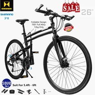 Eroade Road Bike Full Aluminium Alloy Folding Bike 24 Speed Road Racer Bike 26” Alloy Wheel