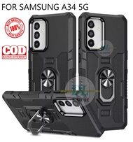 Casing Untuk Samsung Galaxy A34 5G Hard Case Ring Armor Robot Case Kickstand Hybrid/Ring Holder