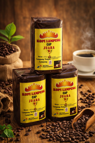 KOPI LAMPUNG CAP JUARA.250gr.kopi asli produksi kota lampung.