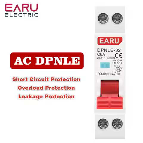 18MM 230V 50/60Hz RCBO 1P+N 6KA Residual Current Differential Automatic Circuit Breaker Over Current