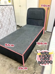 ✨包送貨）INDIGO 🥰 單人床 // 3尺床 !!超靚仔 ✨ 三尺床架 // 超大儲物空間 // / 3尺床架 // 二手傢俬 - 單人床