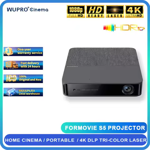 Formovie S5 Laser Projector Mini Portable For Home Theater 1100ANSI Lumens 1080P Full HD Smart TV Ou