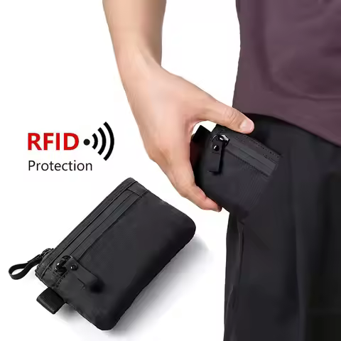 X-Pac Zip Pouch RFID-Blocking Cash and Card Wallet Credit Card Holder Nylon Slim Purse Zipper Key Ca