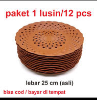 Piring Rotan Plastik 1 Lusin 12pics 3warna