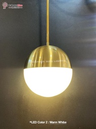 Diskon Lampu Hias Gantung Bulat Kaca Putih Minimalist Modern Gold