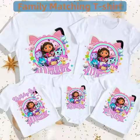 Birthday T Shirt for Girls Personalized Name Princess Family Matching Outfits Party Toddler Baby T-s